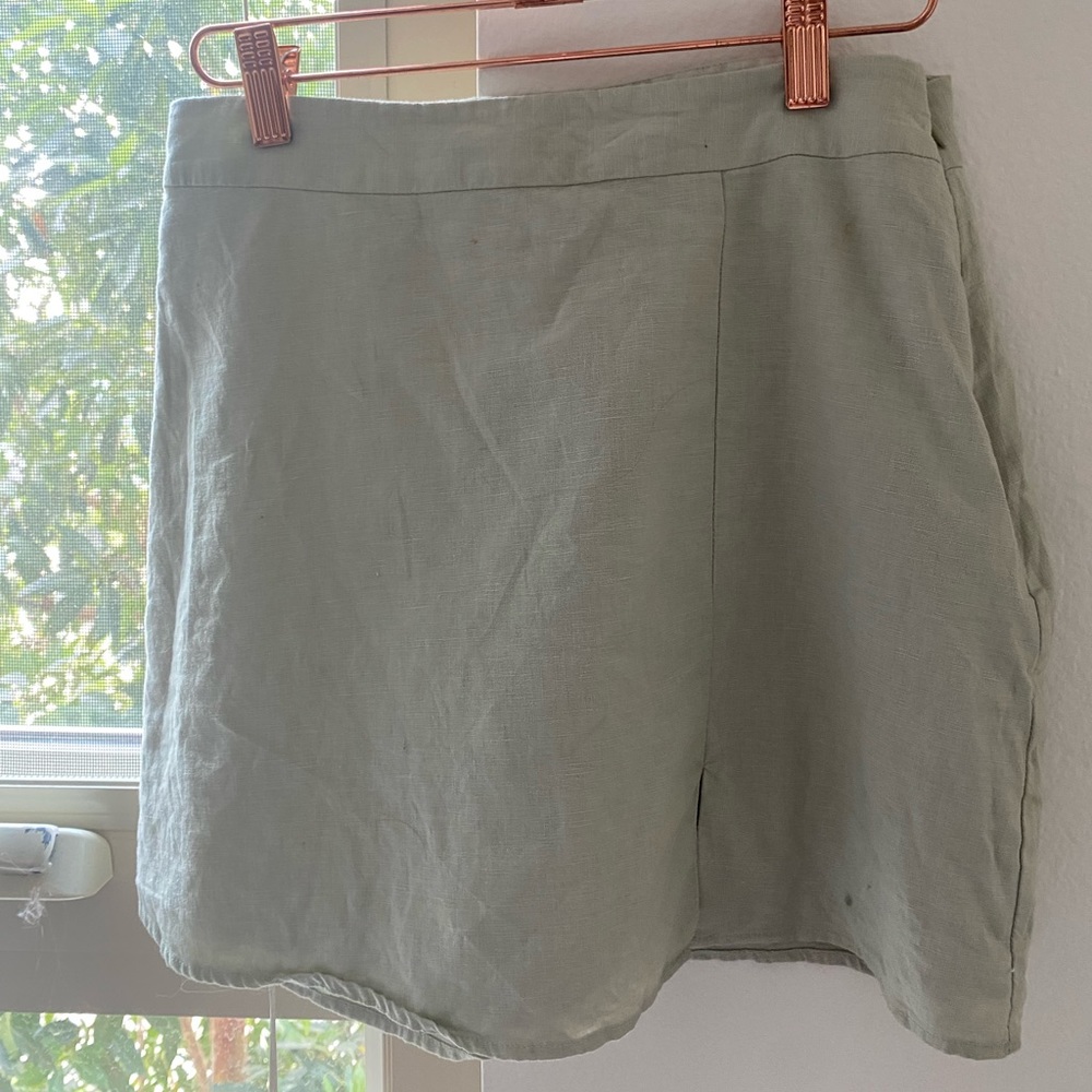 Forever 21 Mint Green Linen Skirt